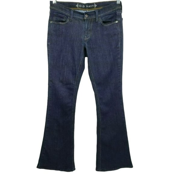 Y2K Early 2000s Old Navy Low Rise Dark Wash Boot Cut/ Flare Jeans - Picture 1 of 10